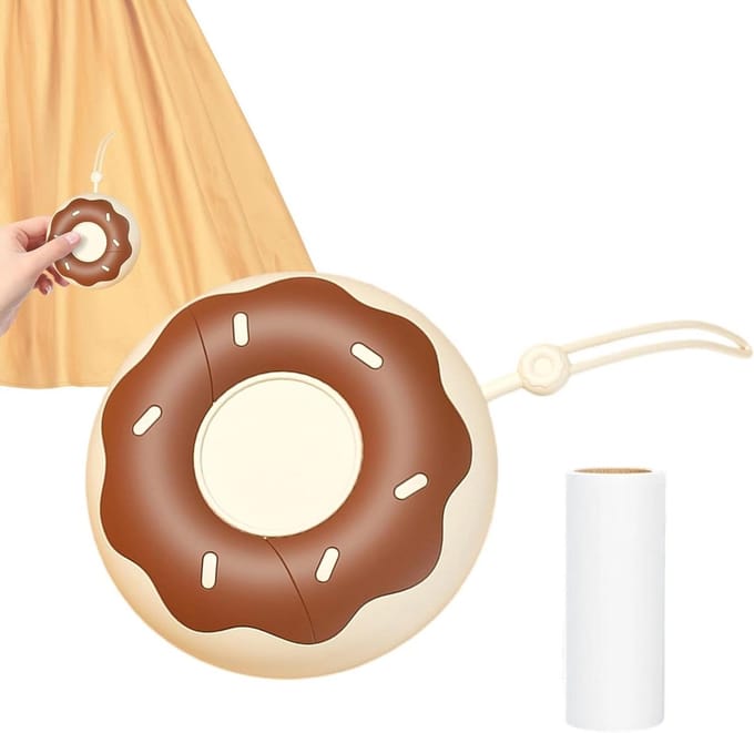 Pluisroller Kleding - Haarverwijderaar - Dierenhaar Verwijderen - Compact Draagbaar Ontwerp - 9 x 9 cm - Licht Koffie