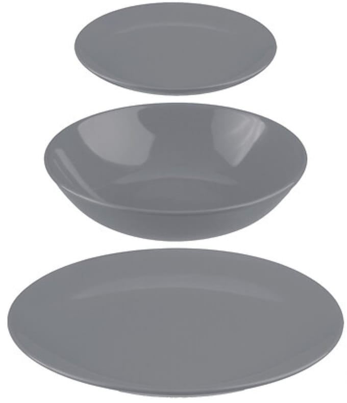 Secret de gourmet Servies set Colorama uni - 18-delig - grijs - dinerservies - tafelservies - 6 personen