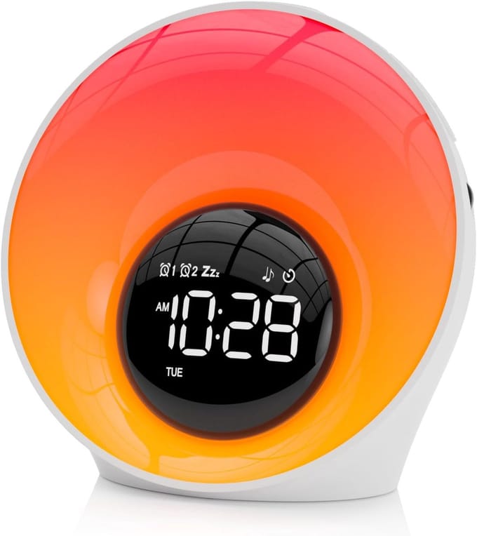 Licht Wekker Wake Up Light- Digitale Wekker met Lamp - Slaaphulp met USB Aansluiting - Kalmering