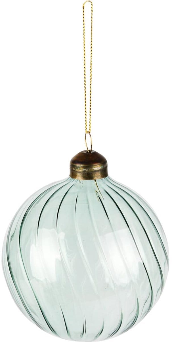 Dekoratief | Hanger kerstbal, groen, glas, 8x8x9cm | A255494