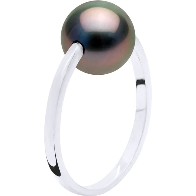 Ring - Wit Goud - Echte Gecultiveerde Tahiti Parels Rond 8-9 mm