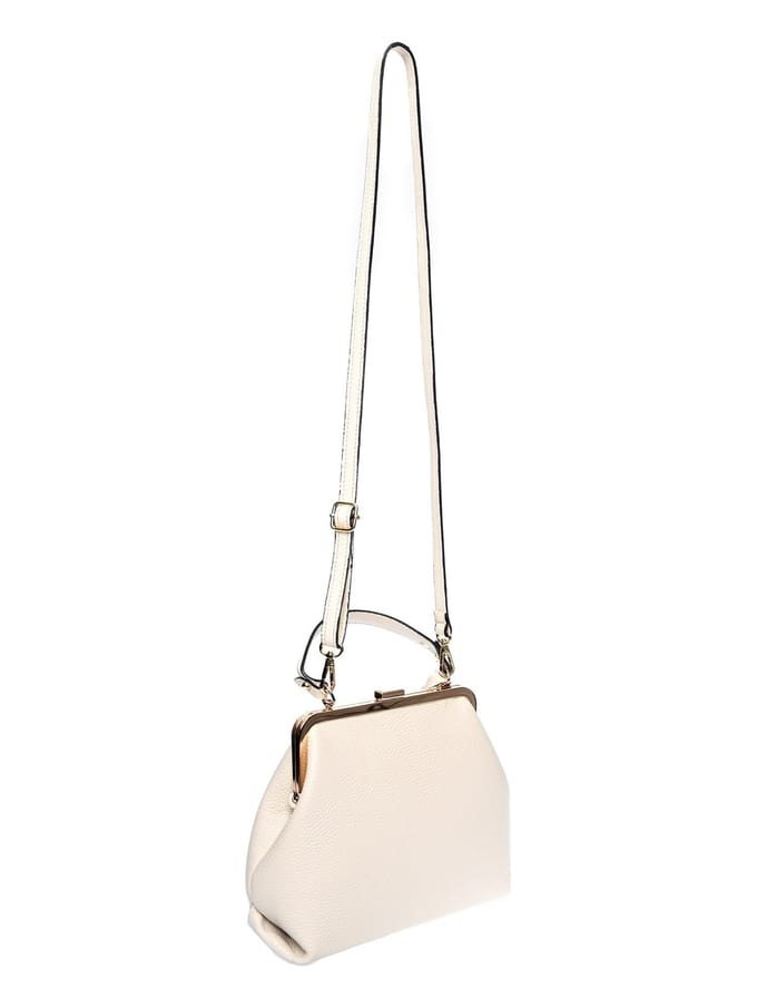 Roberta M Beige Rundleer Tas