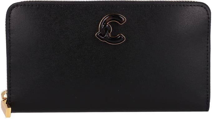 COCCINELLE Leren portemonnee C-Me Calf & Marb Wallet Noir zwart