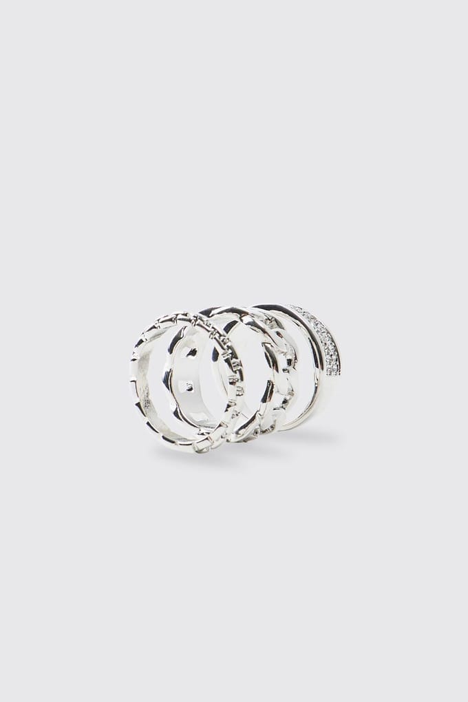 3 Pack Zilveren Ring | Silver | Size Small/Medium