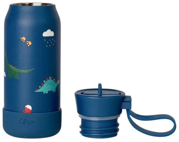 Citron Thermo Drinkfles - 250ml - Ø6xH17cm - Blue Dino