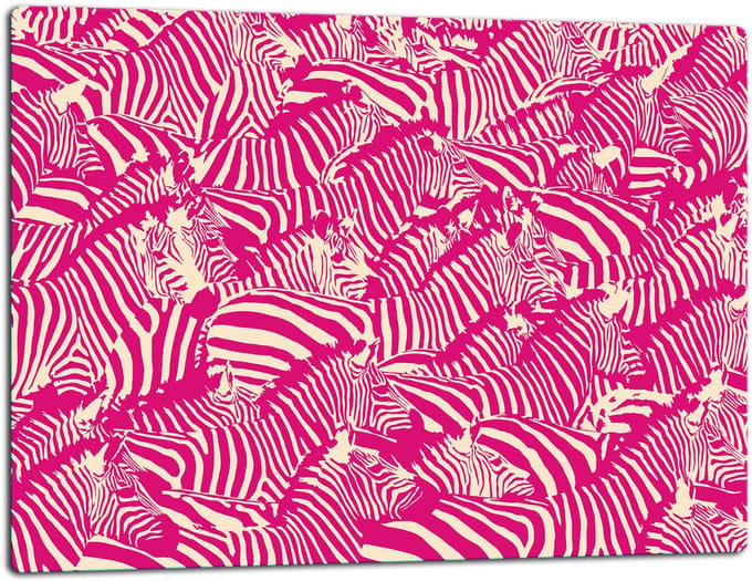 TMK ArtDeko - Snijplank - 52x40 cm - Glas - Zebra Motief