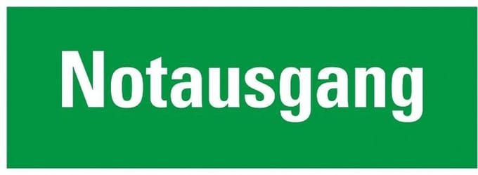 Pickup kunststoff Schild 33x12 cm SK NOTAUSGANG