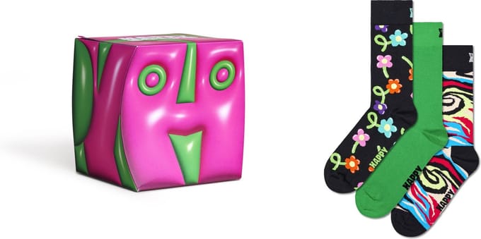 Happy Socks 3paar sokken - Heren & Dames - Maat 41-46 - Hyper Cube