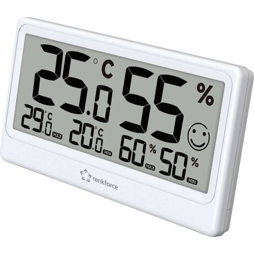 Renkforce RF-6416470 RF-6416470 Thermo- en hygrometer Wit