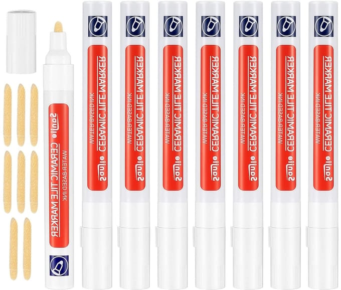 Solidchoice - Set van 8 Witte Voegenpennen voor Tegelherstel