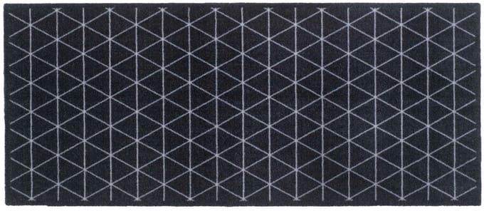 MD Entree - Design mat - Universal - Triangle Silver - Vloerkleed - Antislip - Machine wasbaar - 67 x 150 cm