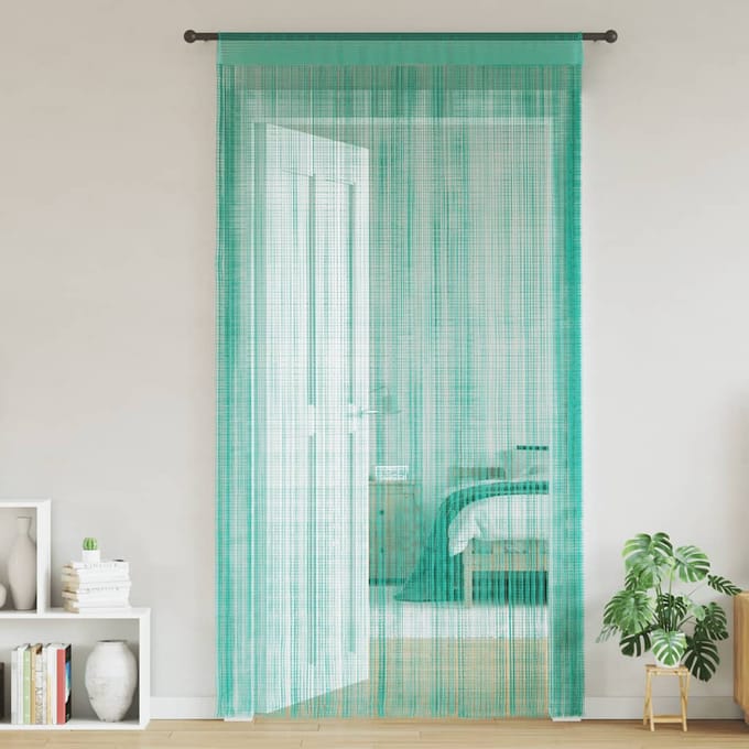 vidaXL - Koordgordijnen - 2 - st - turkoois - 100x250 - cm