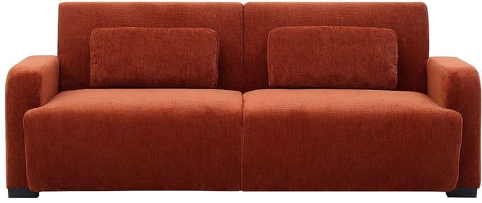 Vente-unique Driezitsslaapbank - clic-clac in terracotta chenille stof - LOMARIO