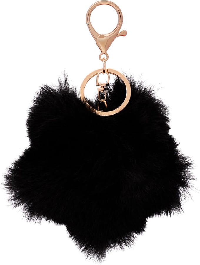 Fluffy sleutelhanger in zwart