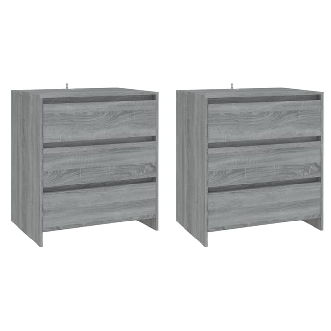 vidaXL - 3 - st - Dressoirs - bewerkt - hout - grijs - sonoma - eikenkleurig