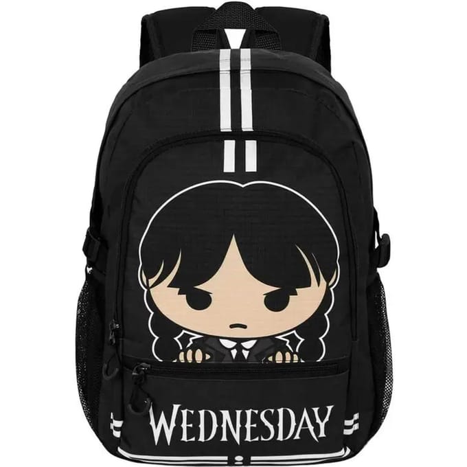 Karactermania - Wednesday - Running PLUS Rugzak - Handbagage Backpack met trolley bevestiging - Rugtas - Zwart