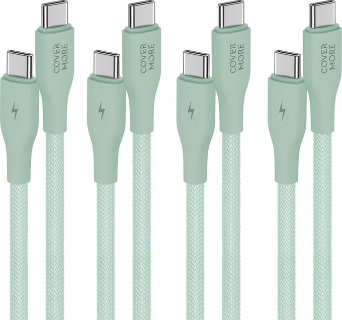 Usb-c naar usb-c kabel - Oplaadkabel - Laadkabel - Oplaadsnoer - 4 stuks - 1m - Groen