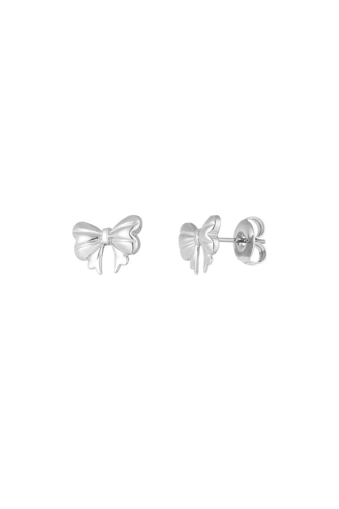 Yehwang oorbellen - Cute bow - Zilverkleurig - Stainless steel