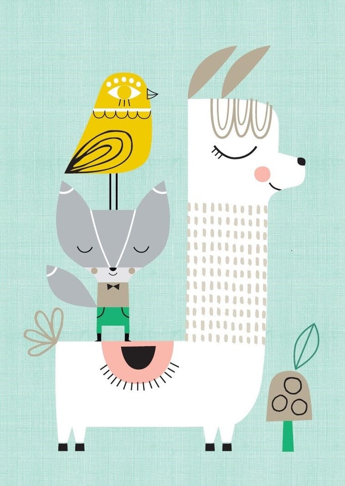 Petit Monkey poster Lama & Friends 29.7 x 42 cm