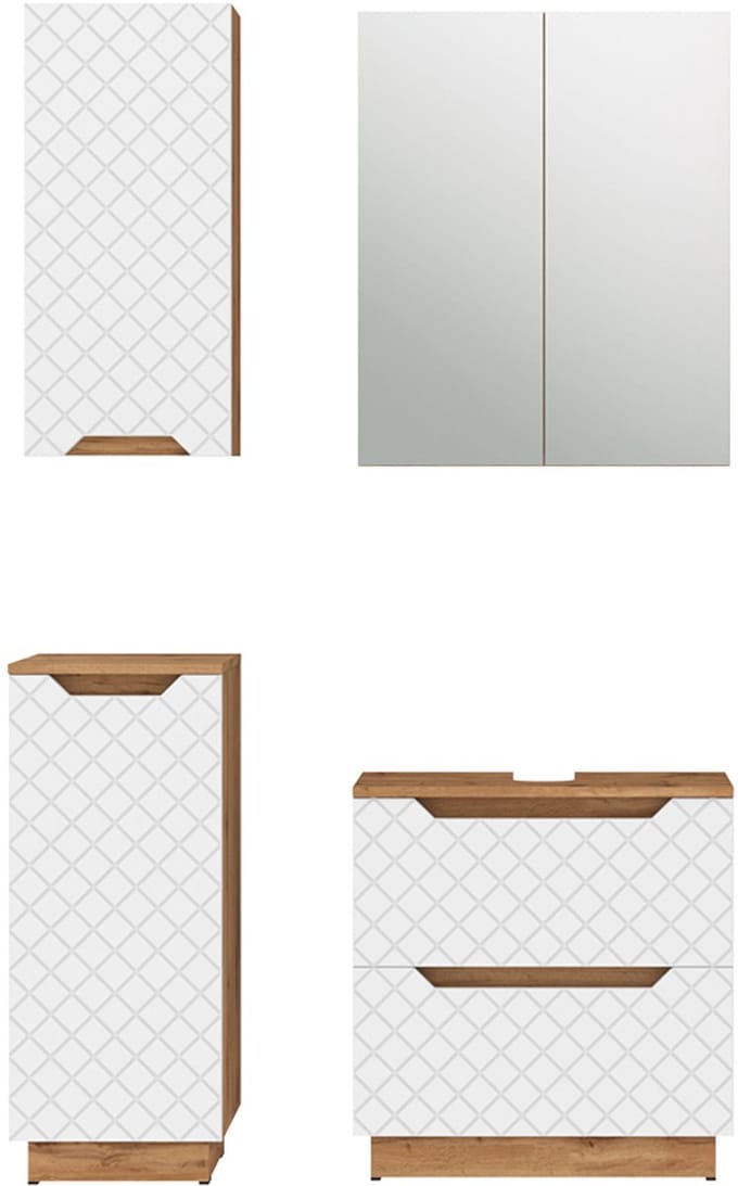 Vicco Badkamermeubelset Lotta, Wit, 4-delig