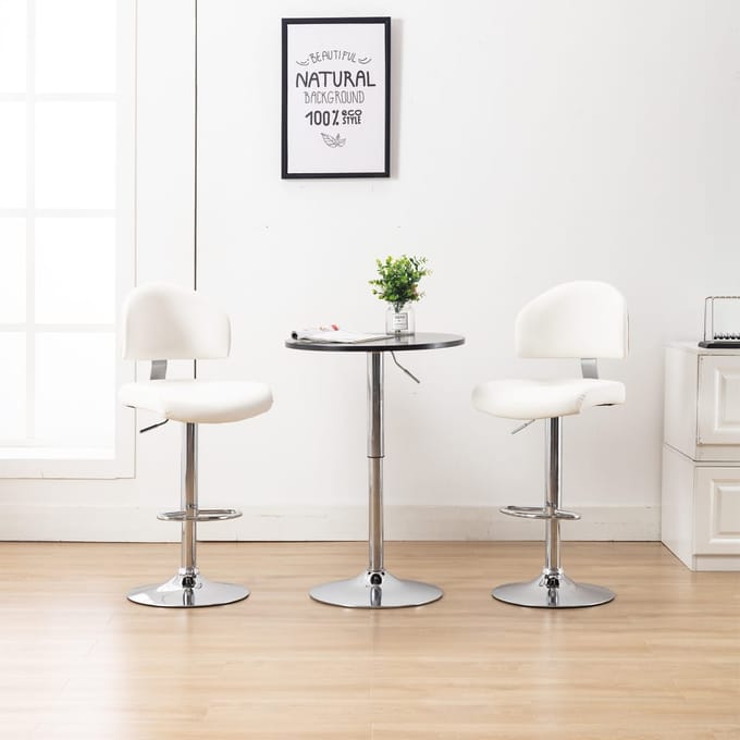 vidaXL - Barstoelen - 2 - st - kunstleer - wit