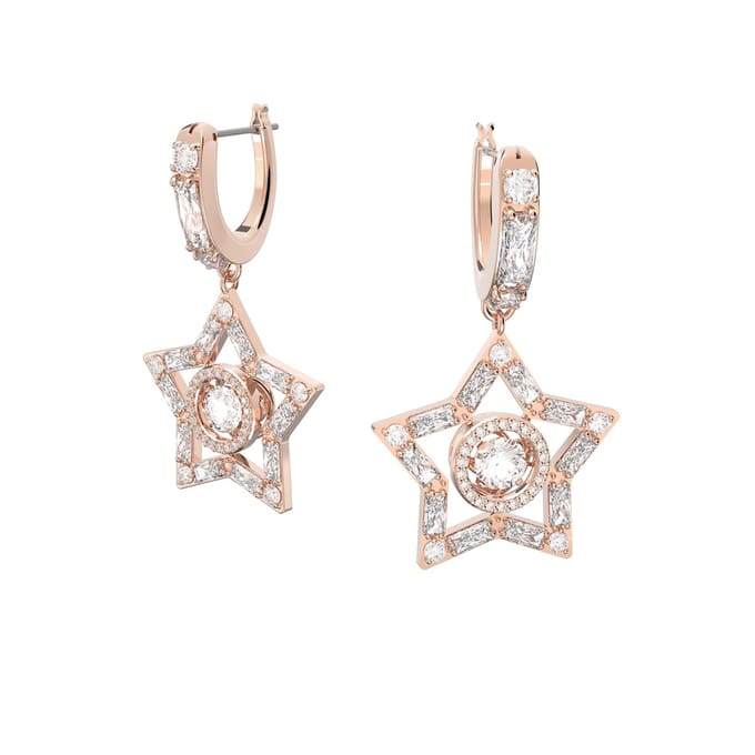 Swarovski Dames Oorknoppen Metaal - Roségoudkleurig