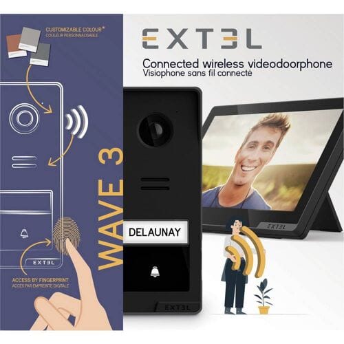 Extel Deurintercom-module voor, Monitor voor Video-deurintercom WiFi Antraciet, Zwart