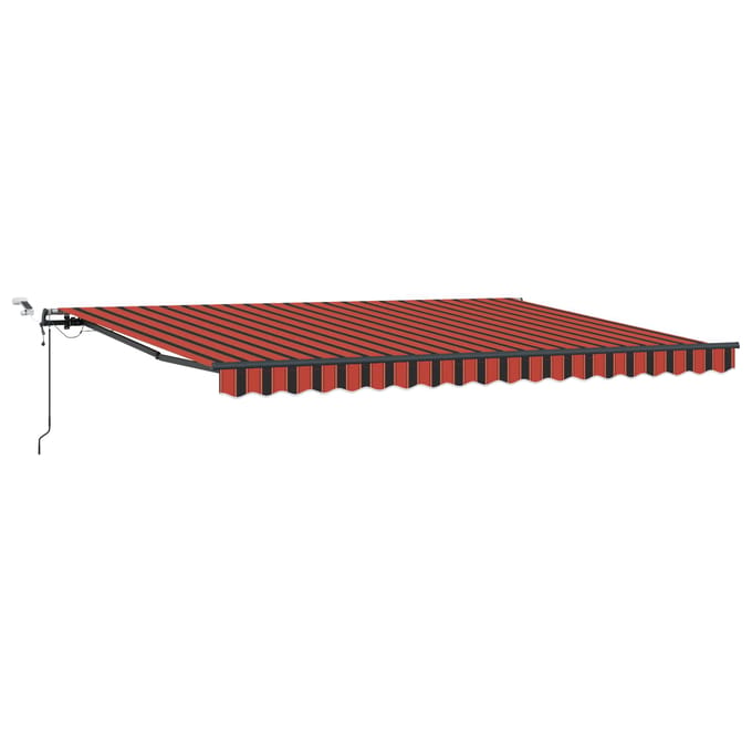 vidaXL - Uitschuifbare - luifel - Oranje - en - bruin - 450 - × - 300 - cm - Polyester