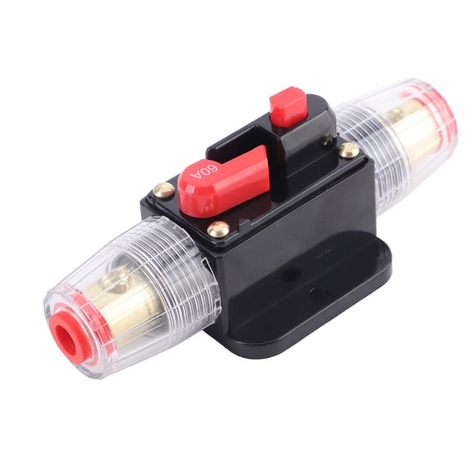 Auto 12V 60 Amp Voiture Bateau Audio Réarmement Manuel Interrupteur Disjoncteur Support Fusible black