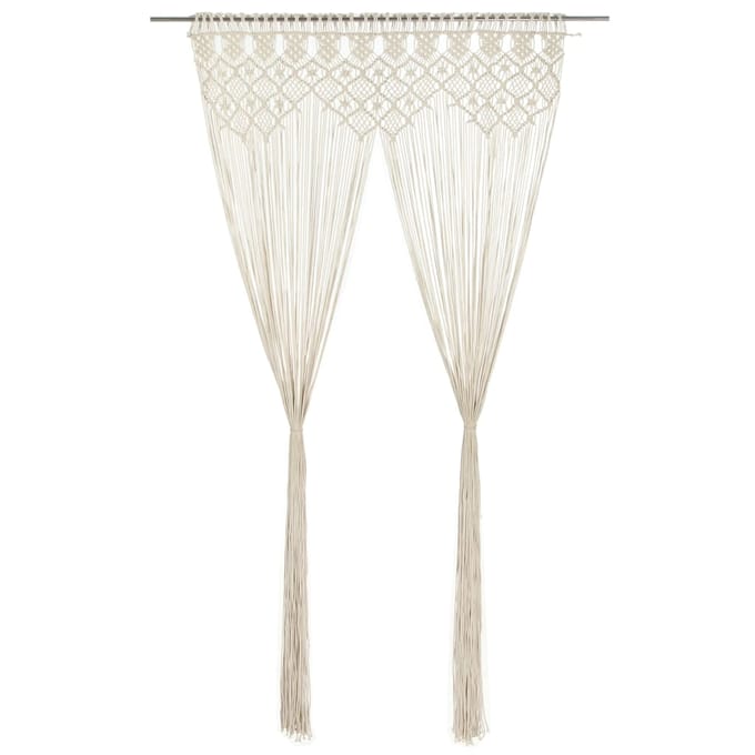 vidaXL - Gordijn - macramé - 140x240 - cm - katoen
