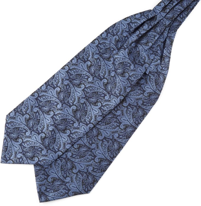 Marineblauwe & Blauwe Paisley Polyester Stropdassjaal
