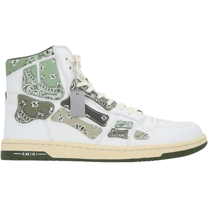 Amiri Bandana Skel Top Hoge Olijfgroene Sneakers