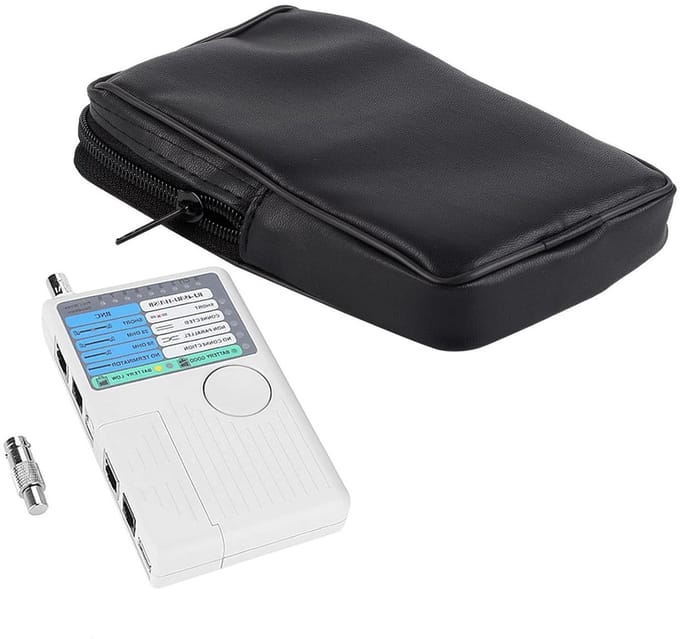 Netwerk Kabel Tester - Kabel Diagnose Tool - Netwerk Installatie - 4-in-1 Functionaliteit - Compact Ontwerp - Grijs
