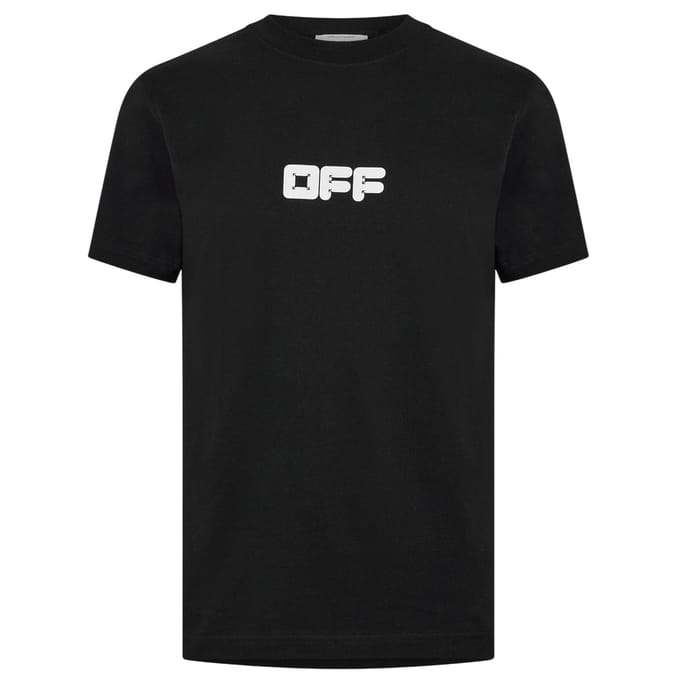 Off White Heren Slim T-shirt in katoen (Zwart)