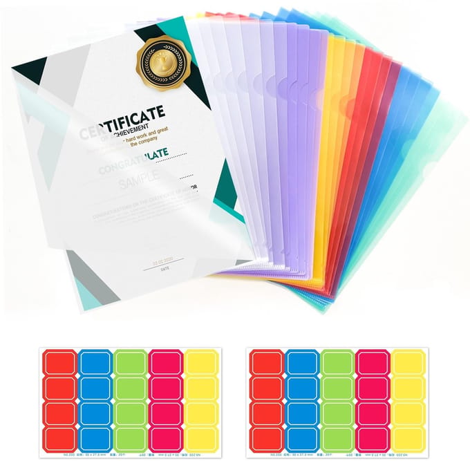 Dailygoods- Documentenmap 28 Stuks - A4 - Transparant/Kleur