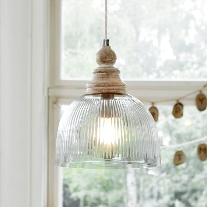 LOBERON Hanglamp Lezáun helder/bruin