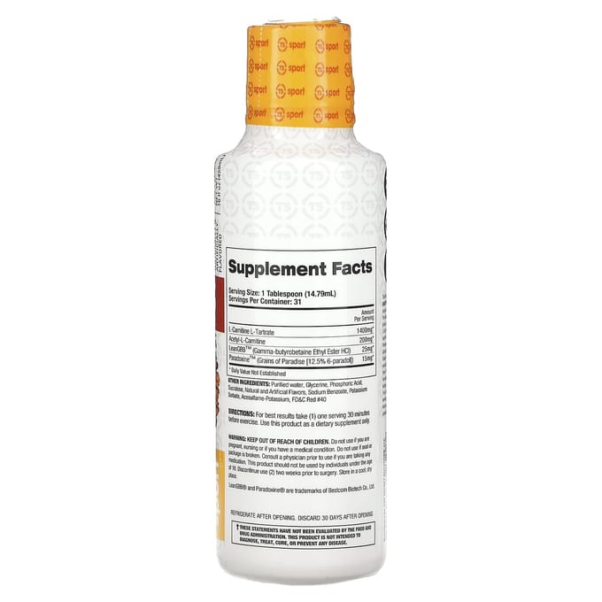 Top Secret Nutrition, Sport, Fireball, avec Paradoxin, l-Carnitine Igniter, Boule de Feu Rouge, 16 fl oz (459 ml)