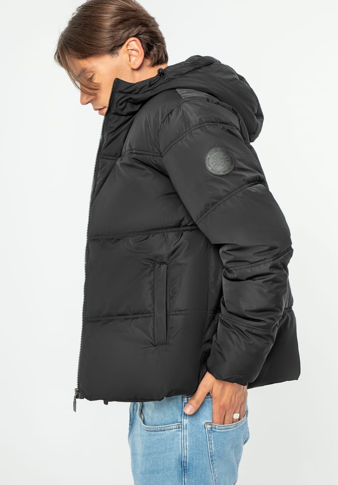 Wittchen Heren Gewatteerde Jas met Monogram Zwart Polyester