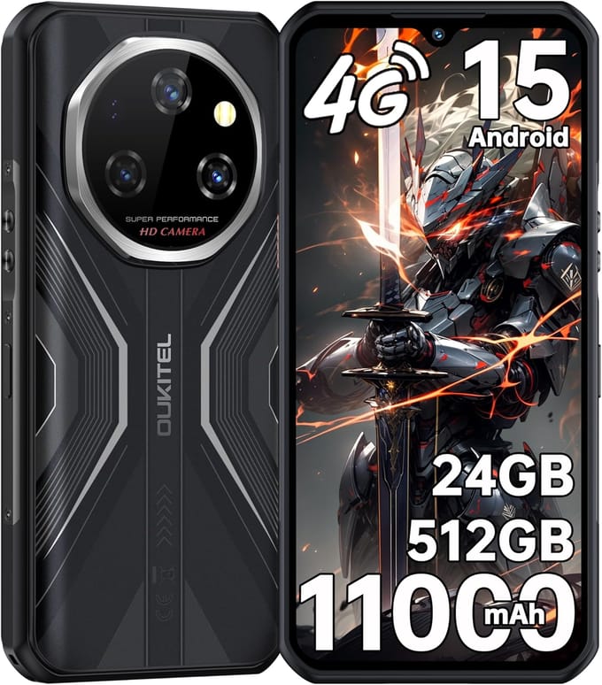 OUKITEL WP55S Mobiele Telefoon 24GB+512GB 11000mAh 6.6  Scherm 64MP Android 15 Smartphone