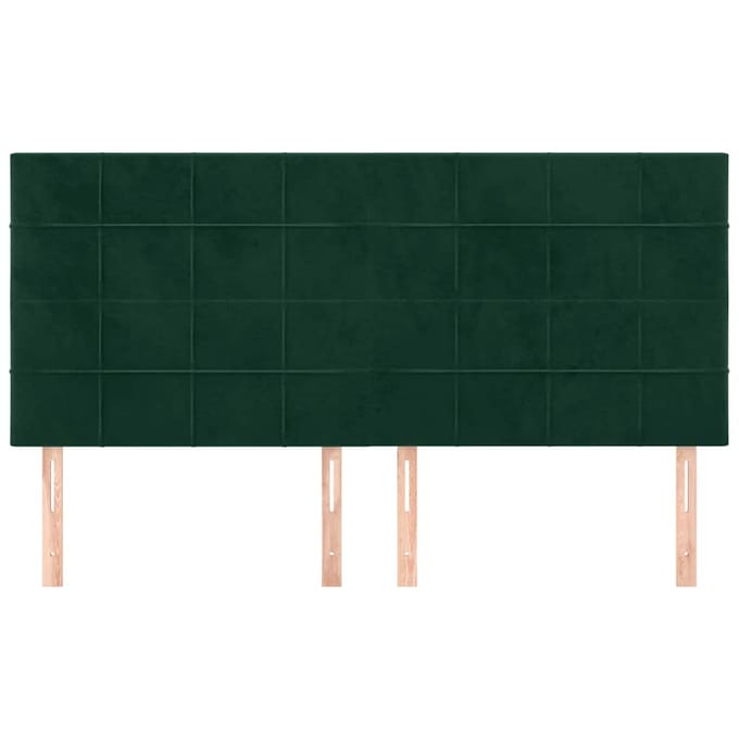 vidaXL - Hoofdbord - donkergroen - 180x5x118/128 - cm - fluweel