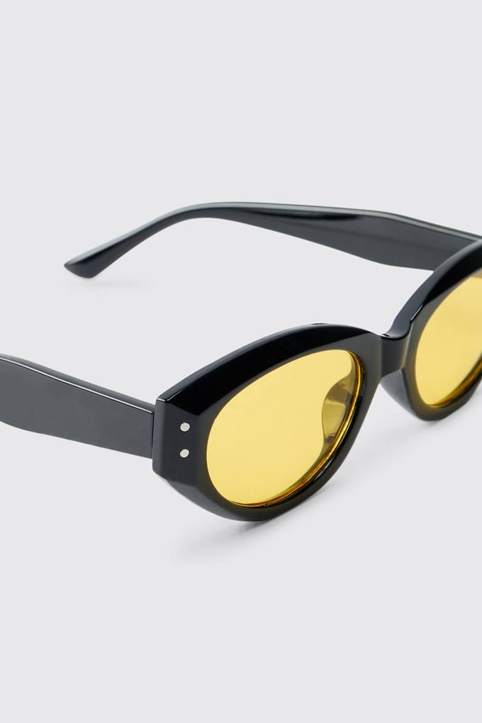 Getinte Ovale Chunky Zonnebril | Black