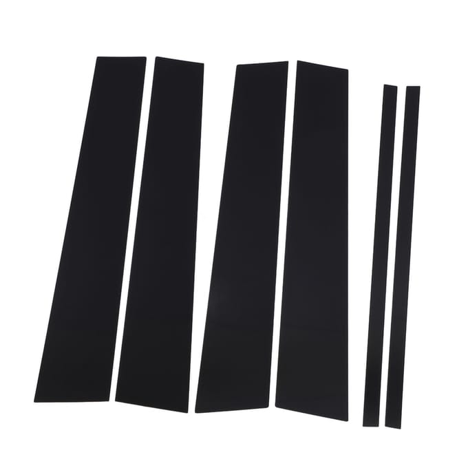 6 stuks Pillar Post Trim Hoge Sterkte PC Glanzend Zwart Deur Raam Pillar Cover voor Explorer Aviator black