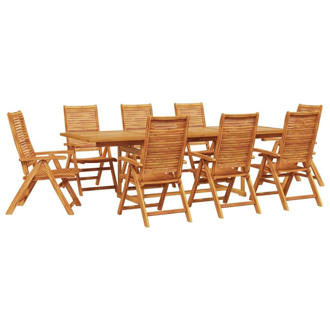 vidaXL - Tuin - Eettafel - Set - 9 - st - Bruin - Massief - Acacia - Hout