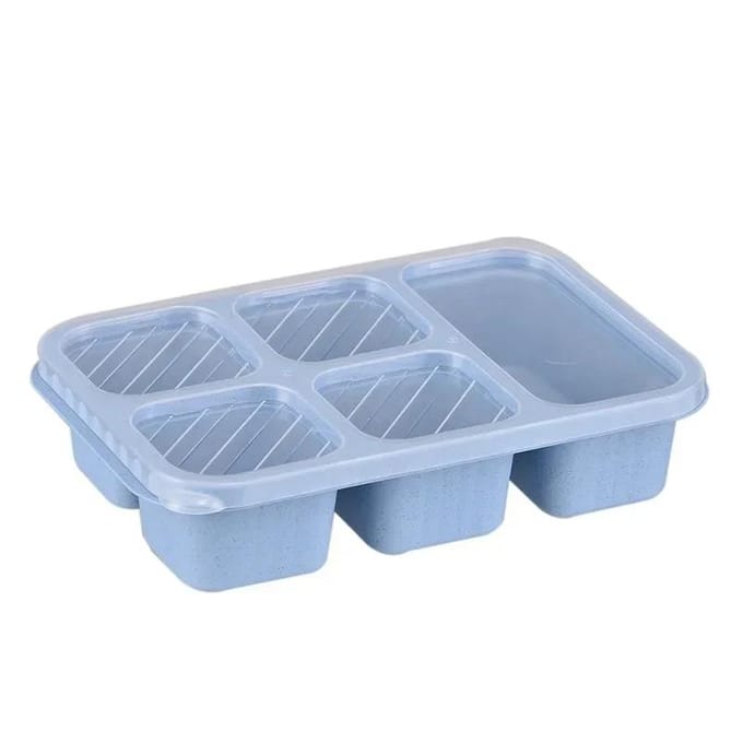 5 Vakken Bento Box Draagbare Voedselopslag Lunchbox Lekdicht Voedselcontainer Magnetron Oven Servies Studenten Lunchtas Kinderen gray