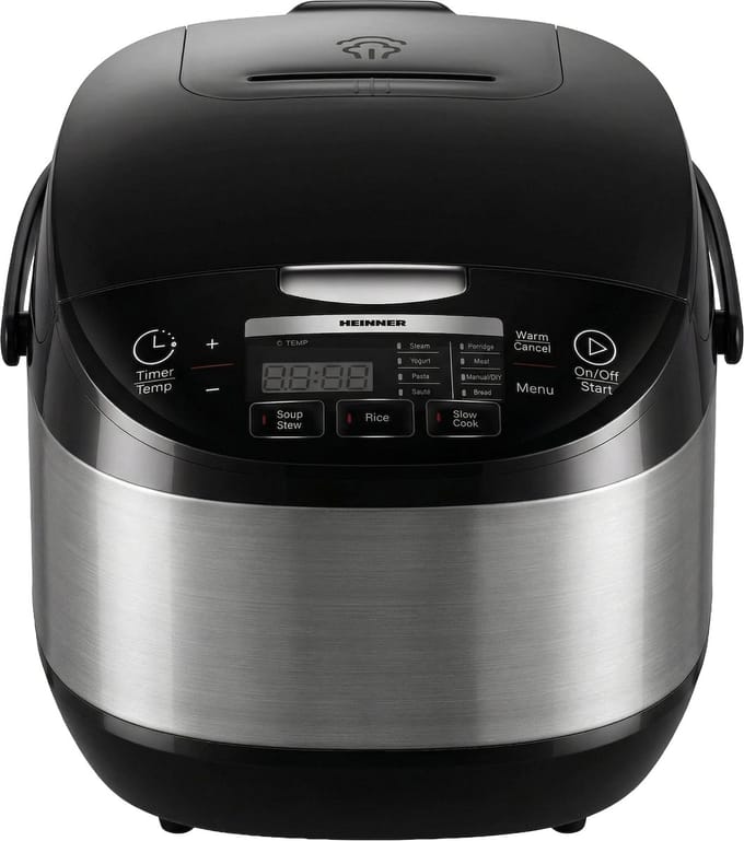Heinner Multicooker 5 L – 770-918W – 11 Programma’s – 24 u Timer – Touchbediening met LED-display – Warmhoudfunctie – Zwart