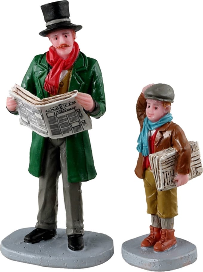 Lemax - Merry Newsboy - Set van 2
