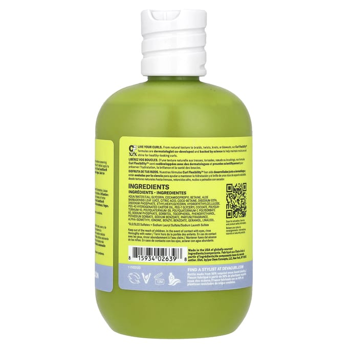 DevaCurl, Low-Poo® Original, mild foaming cleanser, for dry and coarse curls, 12 fl oz (355 ml) yellow