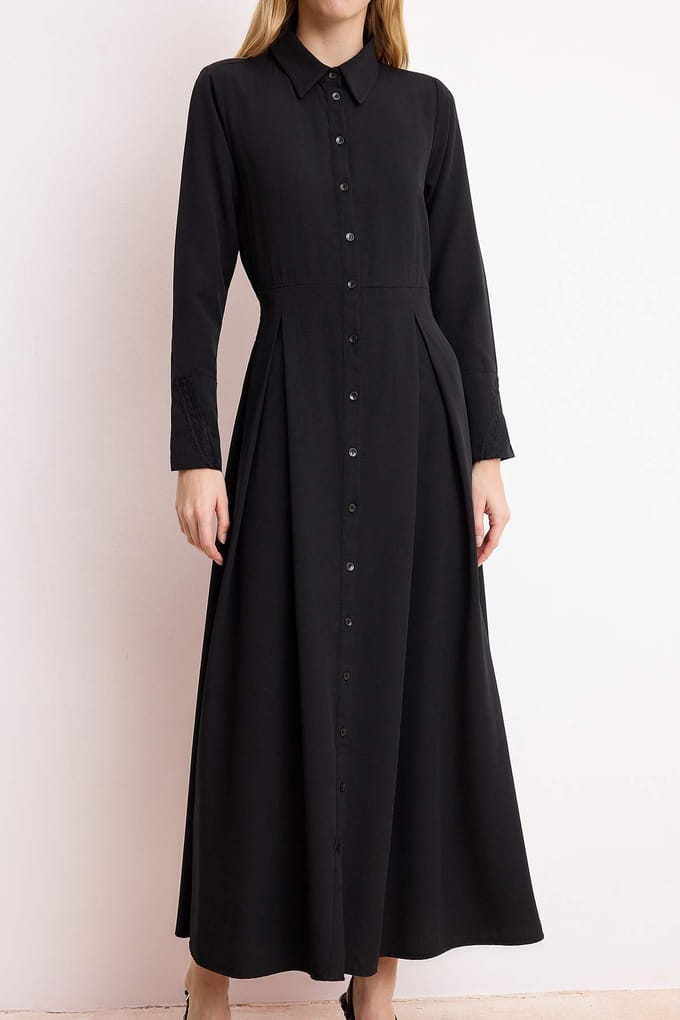 Dames maxi-jurk, plat model, lang, casual/dagelijks, A-lijn model, geschikt voor hijab