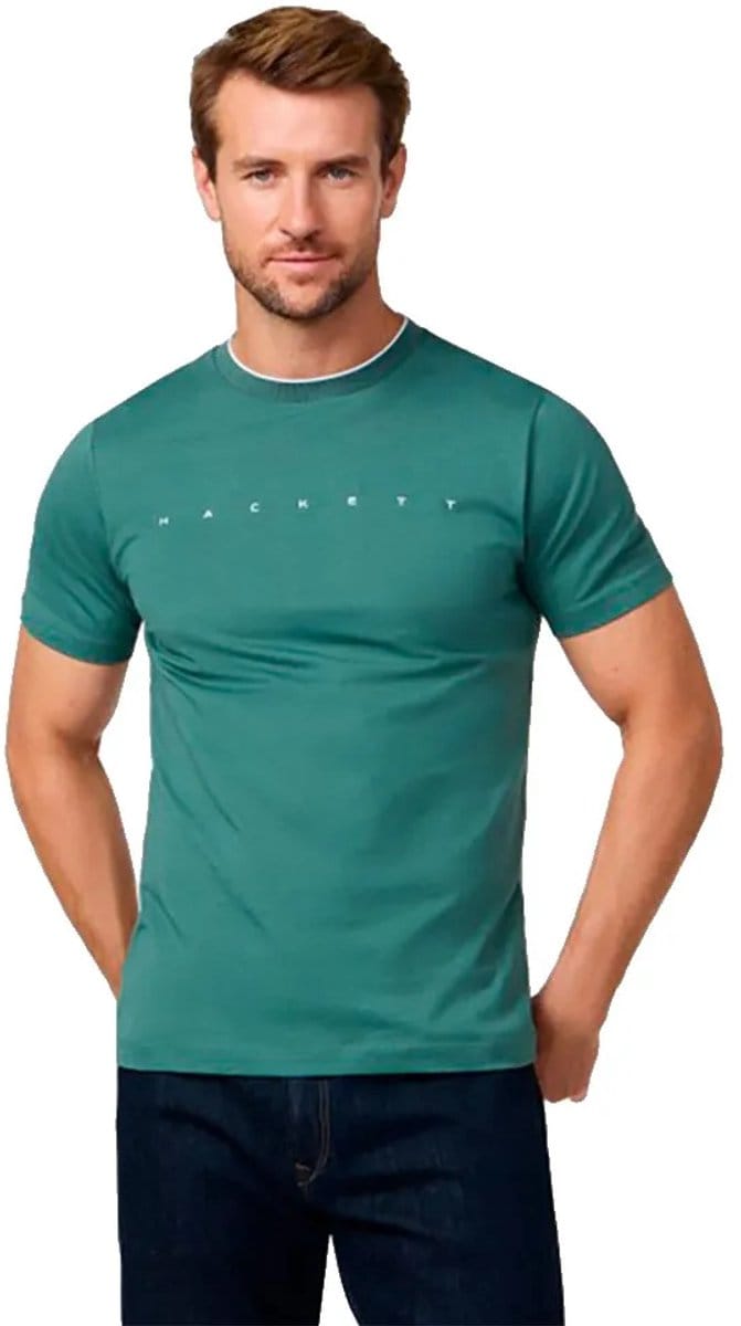 Hackett Essential T-shirt Met Korte Mouwen Groen XL Man