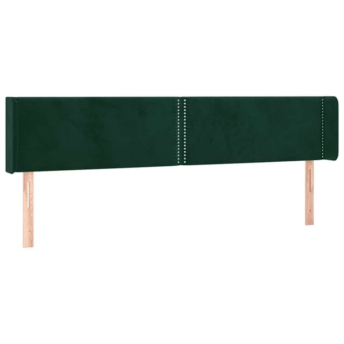 vidaXL - Hoofdbord - LED - 203x16x78/88 - cm - fluweel - donkergroen